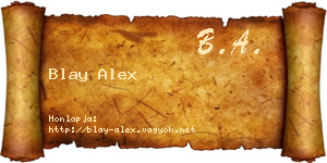 Blay Alex névjegykártya